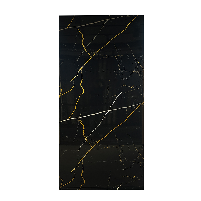 Shimmering Black Gold Marble UV Coated Panel