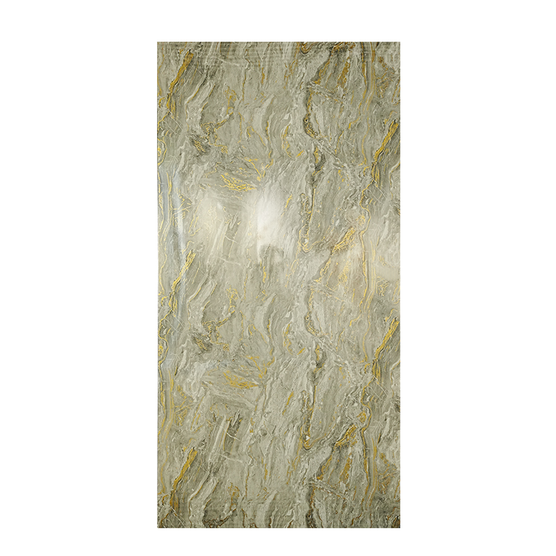 Contemporary Gold-Streaked Architectural-Grade Marble PVC Wood Veneer