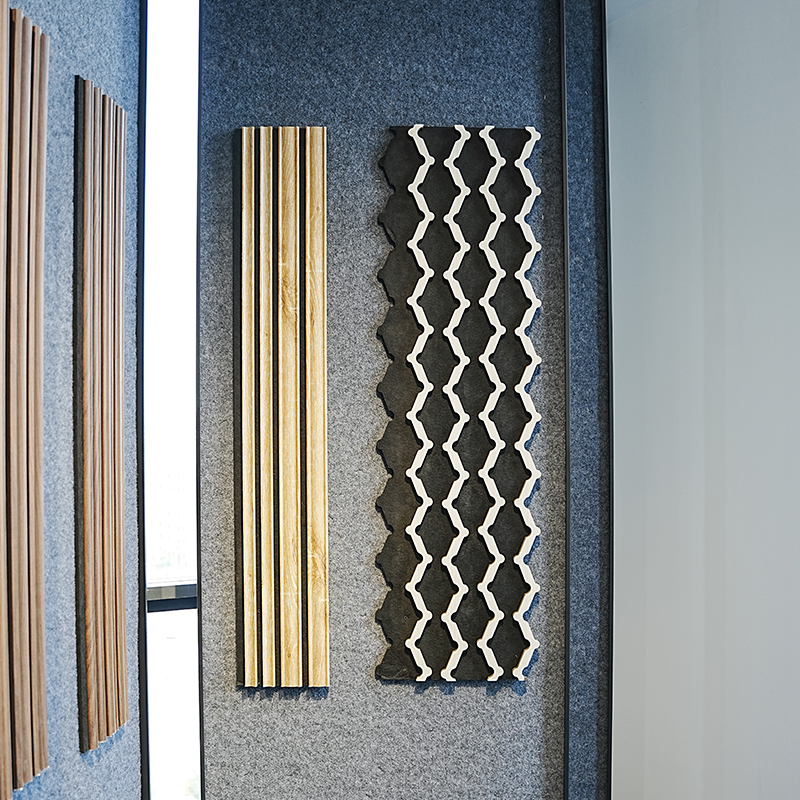 Elegant Wood-Finish Acoustic Panels for Quiet Interiors