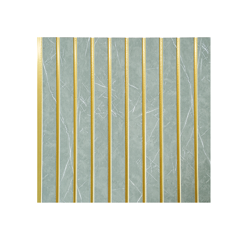 Luxurious Modern Light-Gray Golden Lines PS Wall Panel