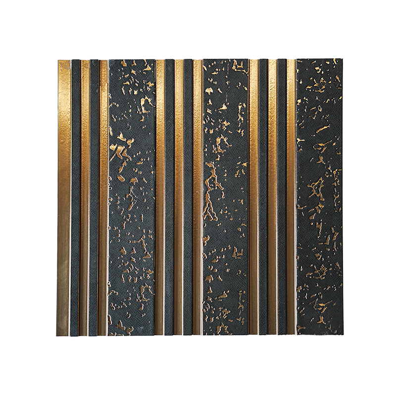 Contemporary Black-Gold Marbled PS Wall Panel for Modern Interiors Decoration